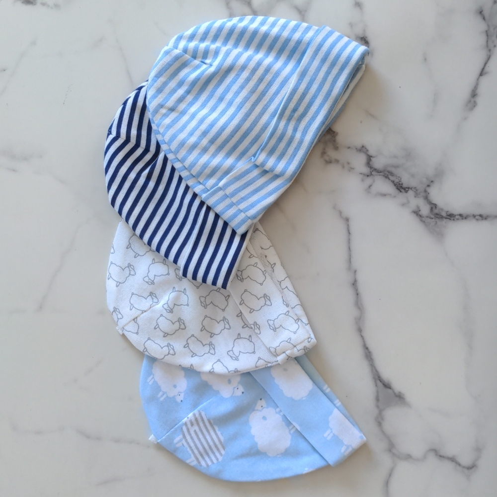 ☀️2/$10 Sale Gerber and Carter's Sheep pattern and stripes baby hat